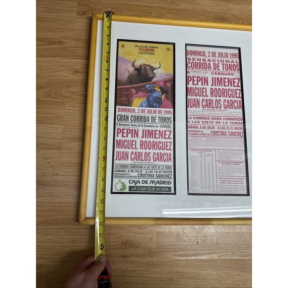 Framed 1995 Plaza De Toros‎ Madrid Las Ventas Bull Fighting Poster - Picture 4 of 7